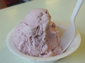 My single scoop of homemade huckleberry ice cream was the perfect size and oh-so delightful.