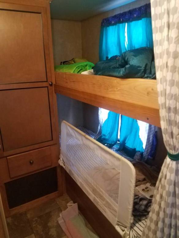 bunk beds and wardrobe